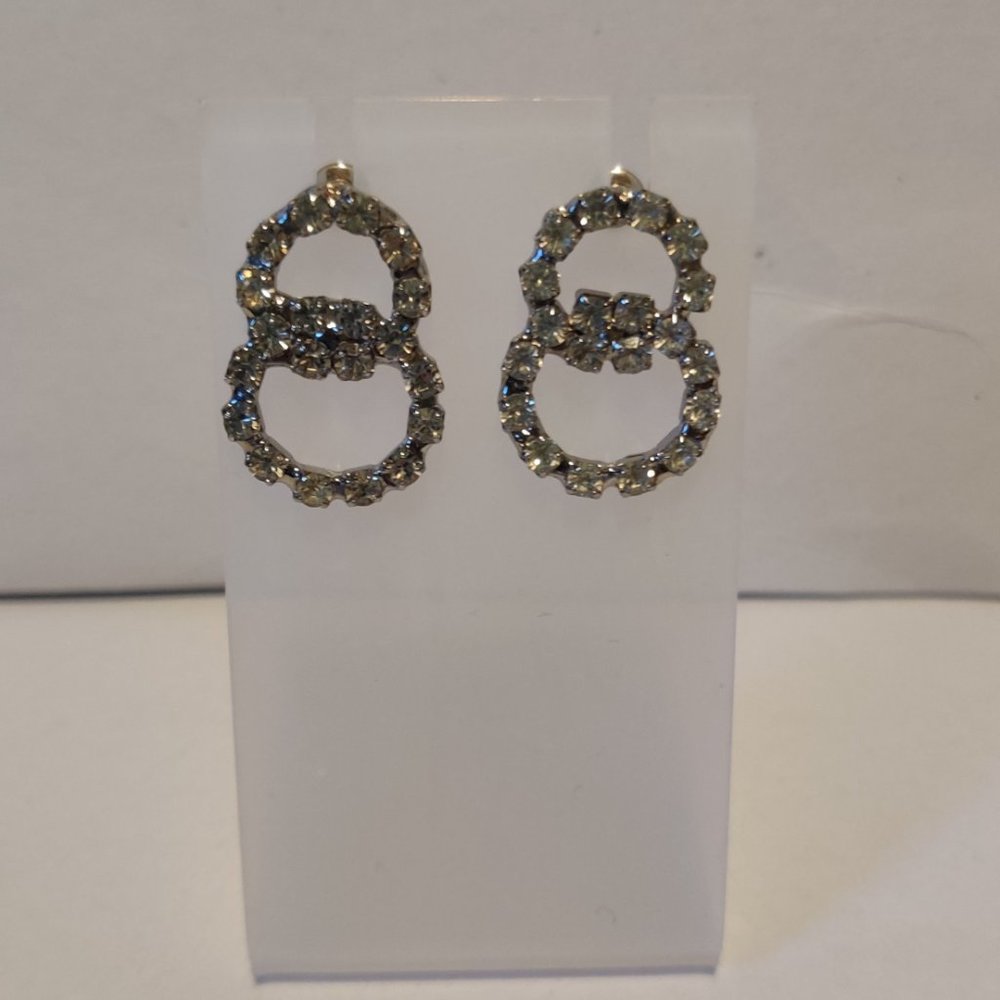 Vintage Rhinestone earrings - Picture 2 of 7